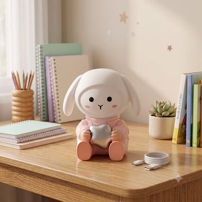 Rabbit Led Night Light With Mobile Phone Stand For Bedroom And Study Table (1 Pc)